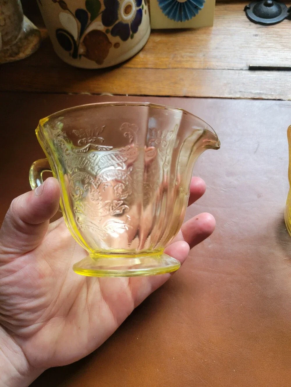 1930 MACBETH-EVANS YELLOW DEPRESSION GLASS CREAMERS